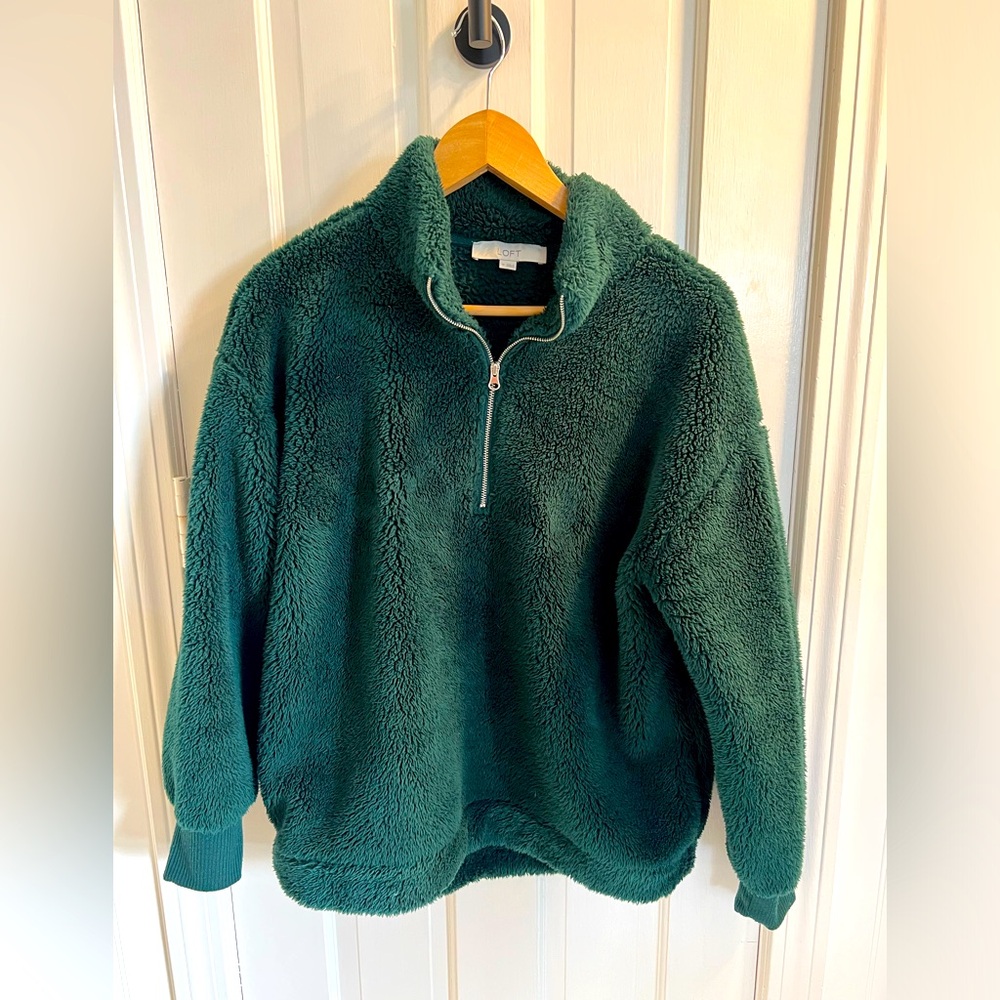 LOFT women’s fleece jacket 1/2 zip size M Medium